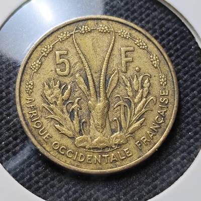 KK钱币收藏小铺 第375期  2月预留时间 周末发货 -  法属西非5法郎