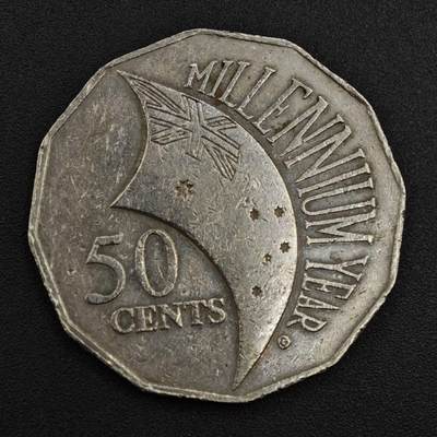 【淘币小摊】实时拍第八百二十一拍   散币场   满百包邮可预留二周 每周一统一发货   - 澳大利亚2000年50分纪念币