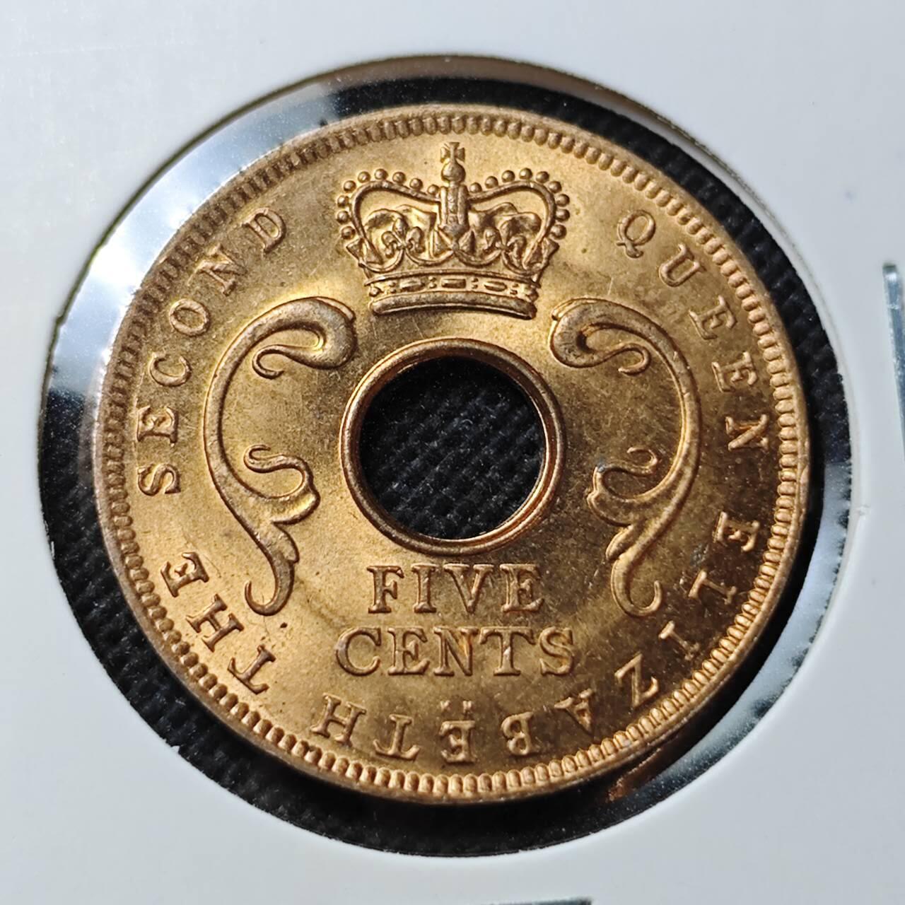 KK钱币收藏小铺 第375期  2月预留时间 周末发货  1957英属东非5分铜币好品