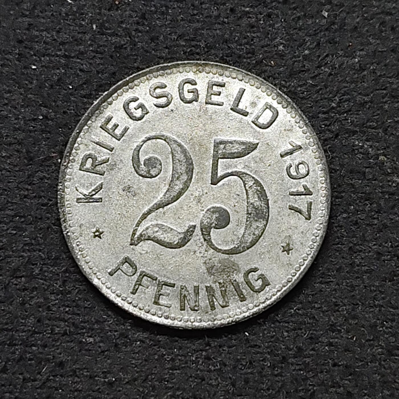 【全场包邮】纯粹捡漏拍484场（免费代拍第21场） 德国紧急状态哈恩1917年25芬妮