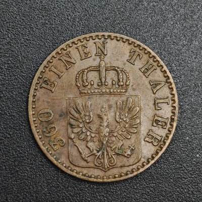 【淘币小摊】实时拍第八百二十一拍   散币场   满百包邮可预留二周 每周一统一发货   - 德国普鲁士1863年1芬妮铜币