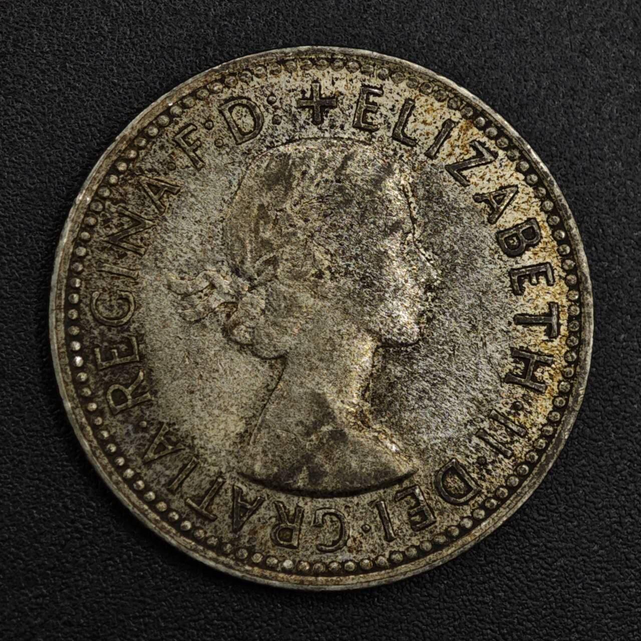 【淘币小摊】实时拍第八百二十一拍   散币场   满百包邮可预留二周 每周一统一发货   澳大利亚1960年伊丽莎白二世一先令绵羊银币