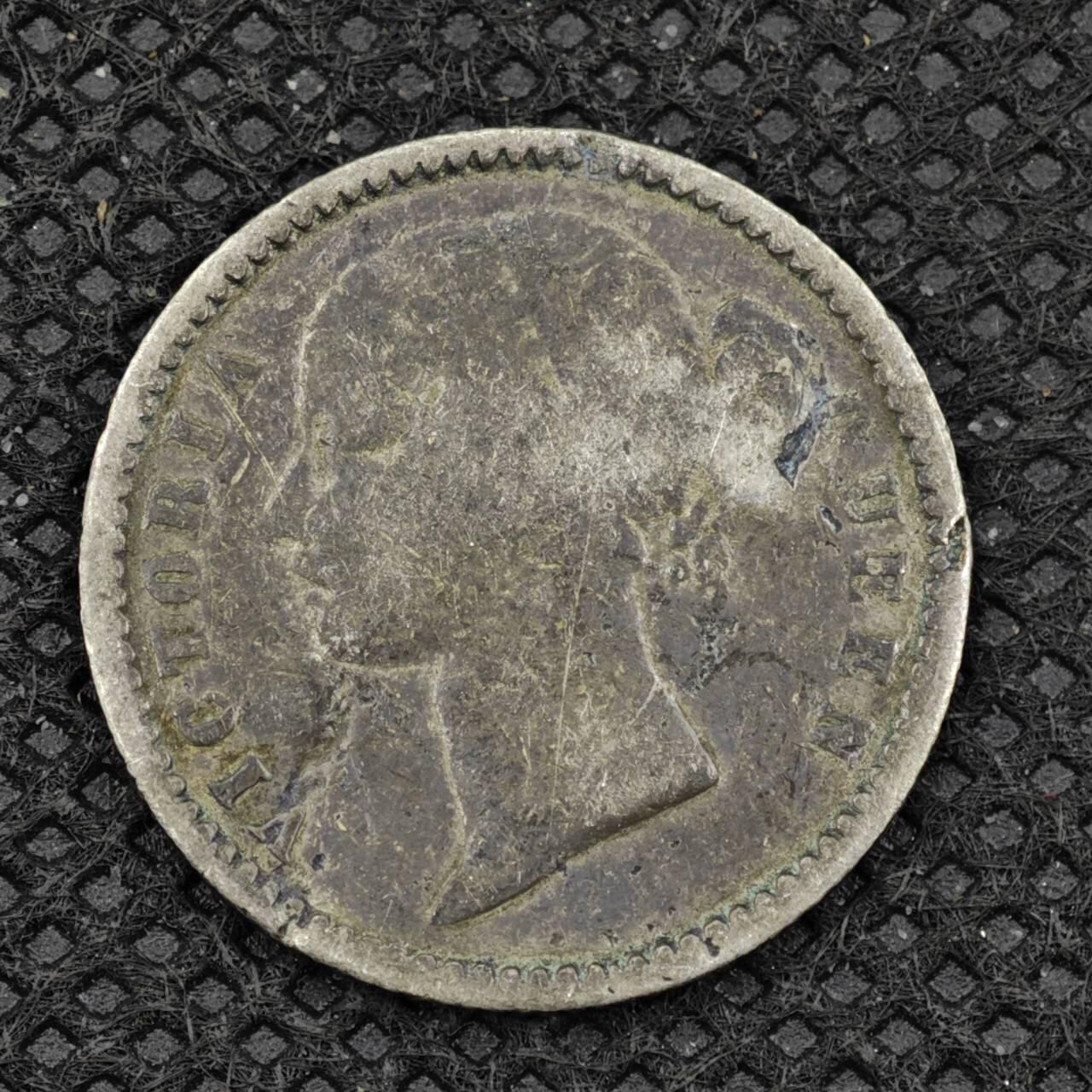 【淘币小摊】限时拍第八百二十四拍  小银币场  满百包邮可预留两周  周一统一发货   印度1840年维多利亚1/4卢比银币