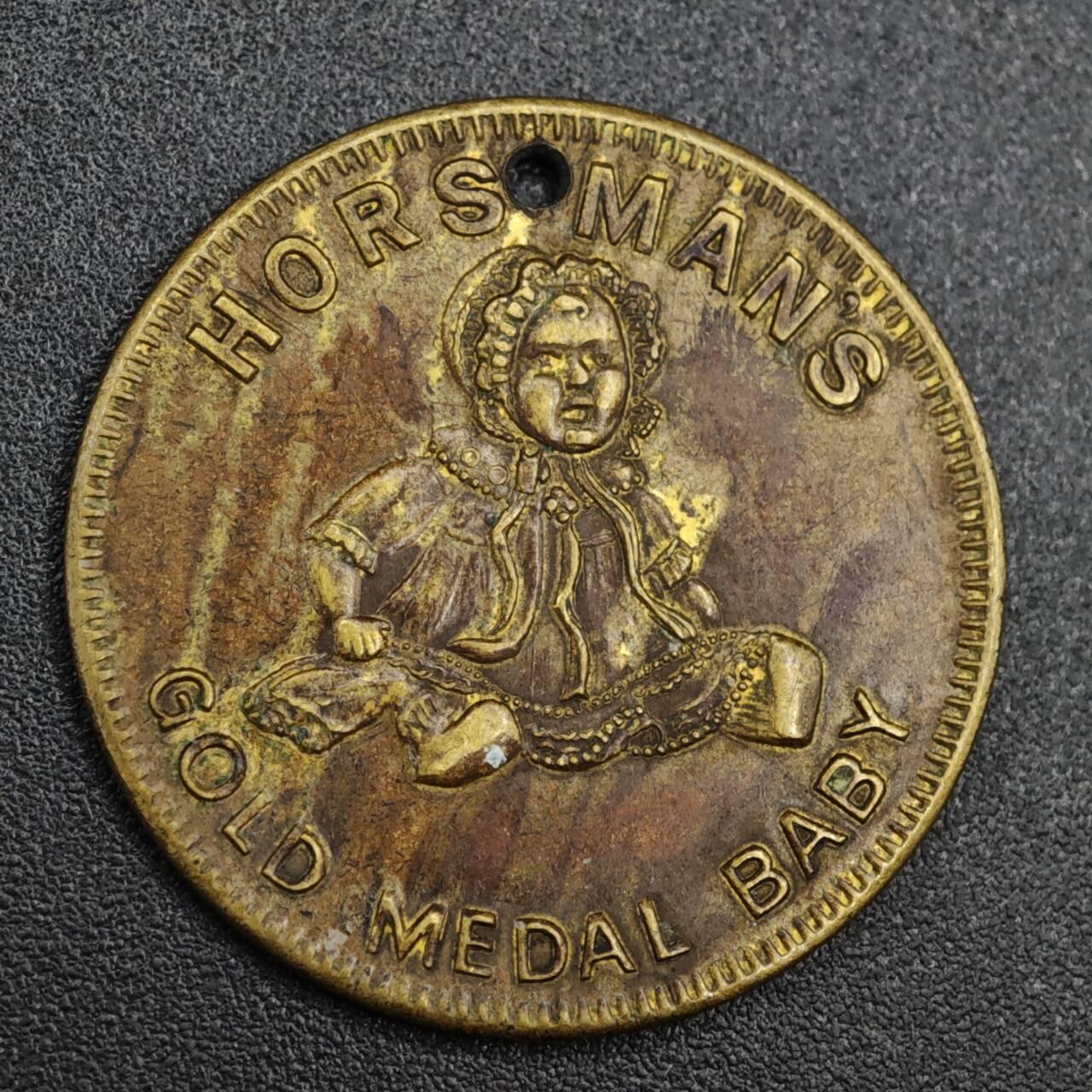 【淘币小摊】实时拍第八百二十一拍   散币场   满百包邮可预留二周 每周一统一发货   英国霍斯曼婴儿好运铜章