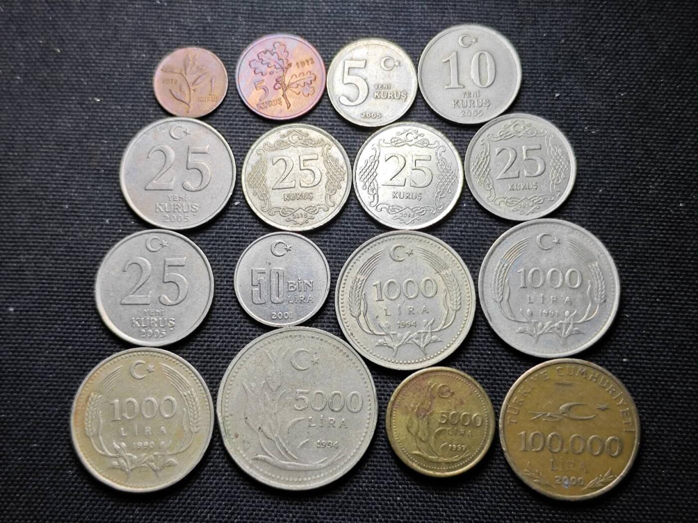 KK钱币收藏小铺 第375期  2月预留时间 周末发货  土耳其一组16枚