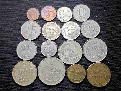 KK钱币收藏小铺 第375期  2月预留时间 周末发货 -  土耳其一组16枚