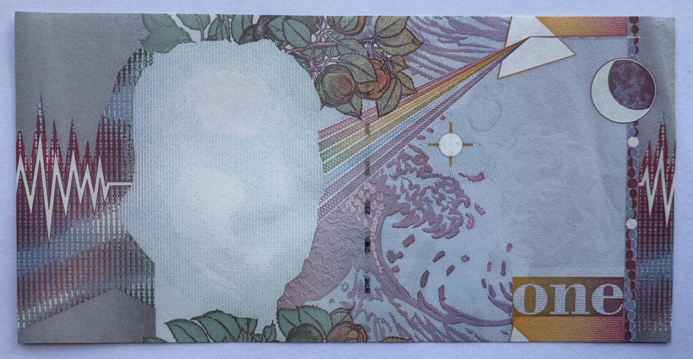 2025第25场（总第225期）：精品测试钞、塑料钞、纪念券、外钞综合场 德纳罗DLR 牛顿1单位“电波版”测试钞过程稿UNC