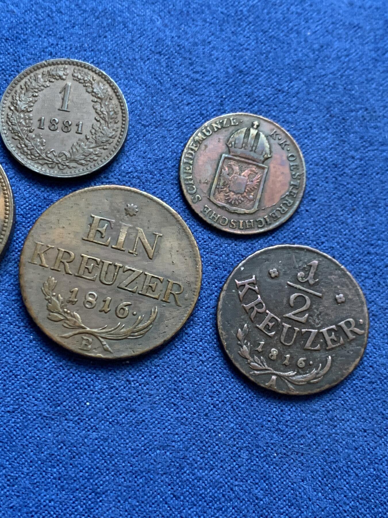 《竞宝斋》第445场 周日，周一，2场连拍 （全场包邮） 五枚一组 奥地利克鲁泽铜币