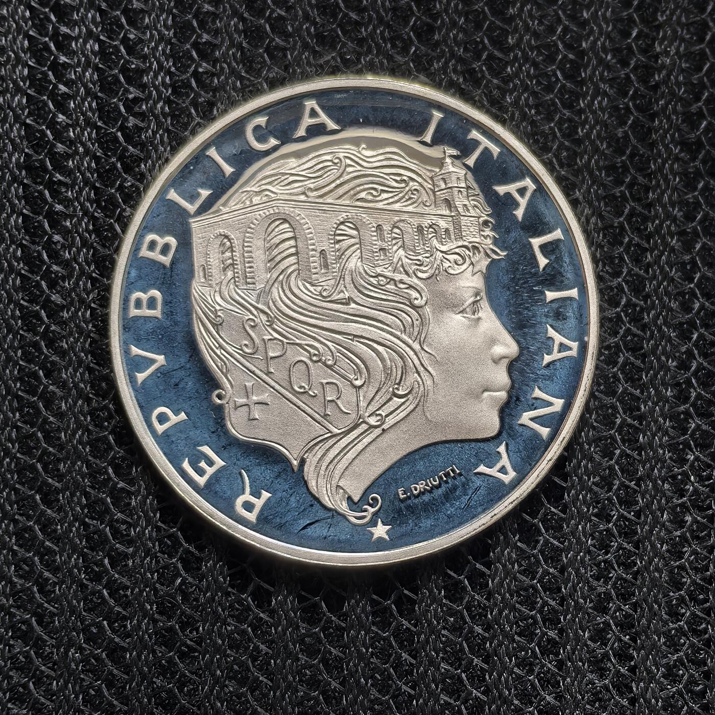 道一币馆币章第一百五十八场 原盒证 意大利1991年米尔维奥桥500里拉精制银币  13500