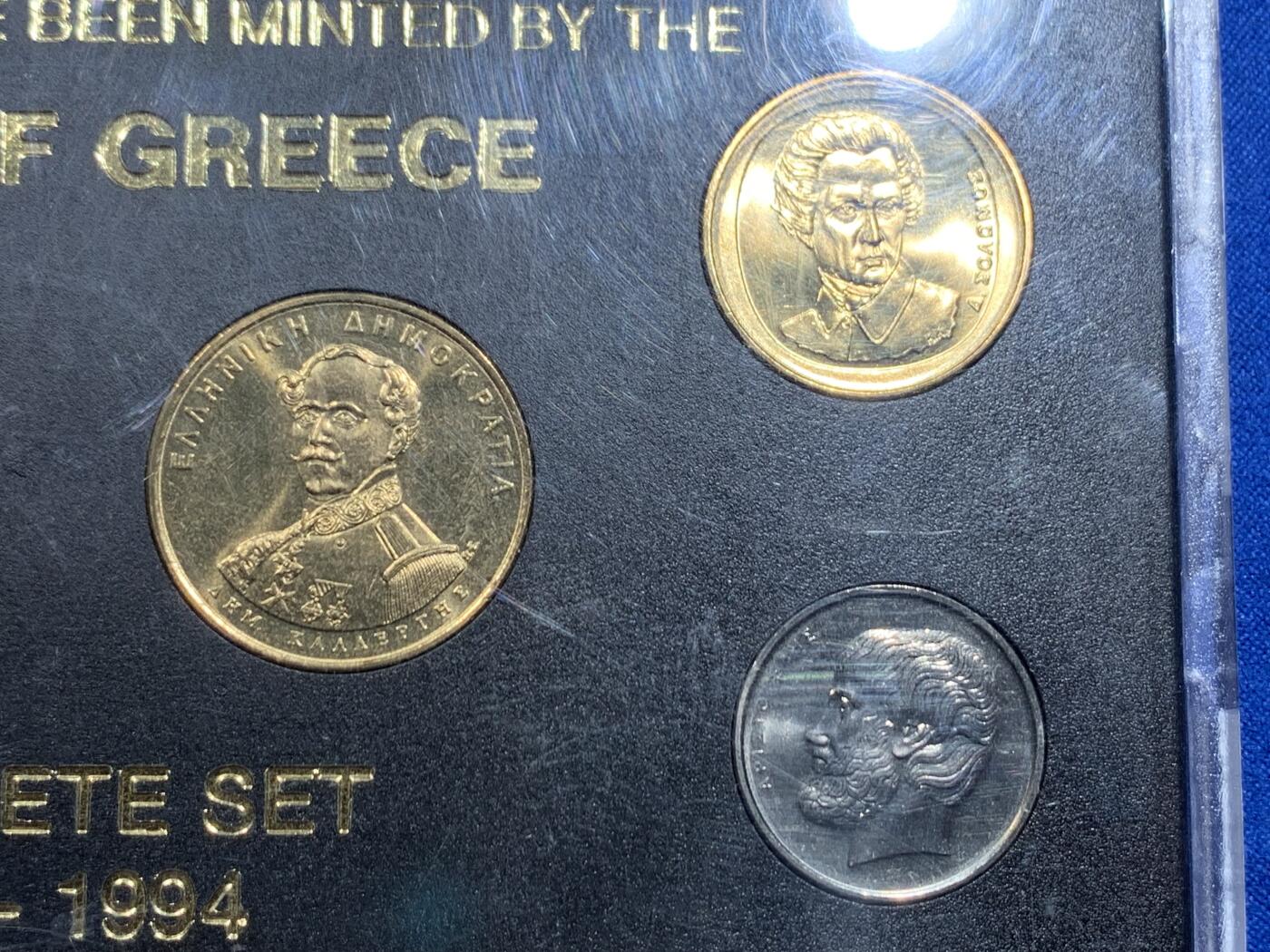 《竞宝斋》第445场 周日，周一，2场连拍 （全场包邮） 希腊 1994年 6枚装 套币 少见的亚克力装帧方式 细节见图