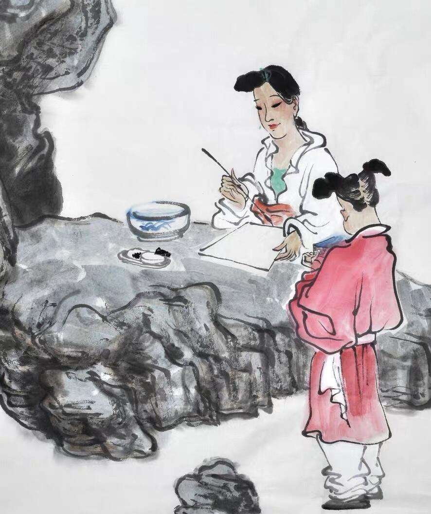 李文《南有樛木》 保真   李文，天津著名女画家，著名画家李翔龙之女，毕业于中央美术学院，天津美术家协会会员。    尺寸：三才    镜心未托裱。（无托实拍）