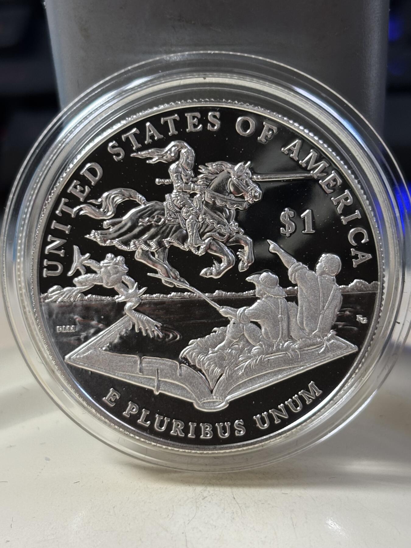 第185期拍卖 获奖美国2016年马克吐温汤姆索亚历险记精制版银币，900银，26.73克，发行350000枚