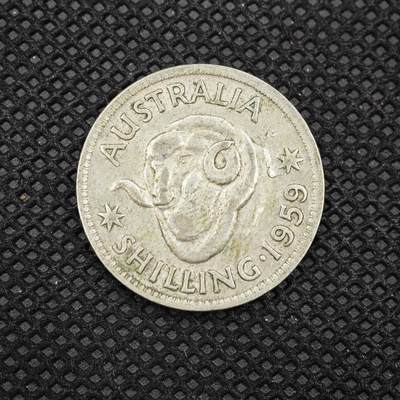 【淘币小摊】限时拍第八百二十四拍  小银币场  满百包邮可预留两周  周一统一发货  -        澳大利亚1959年伊丽莎白二世一先令银币