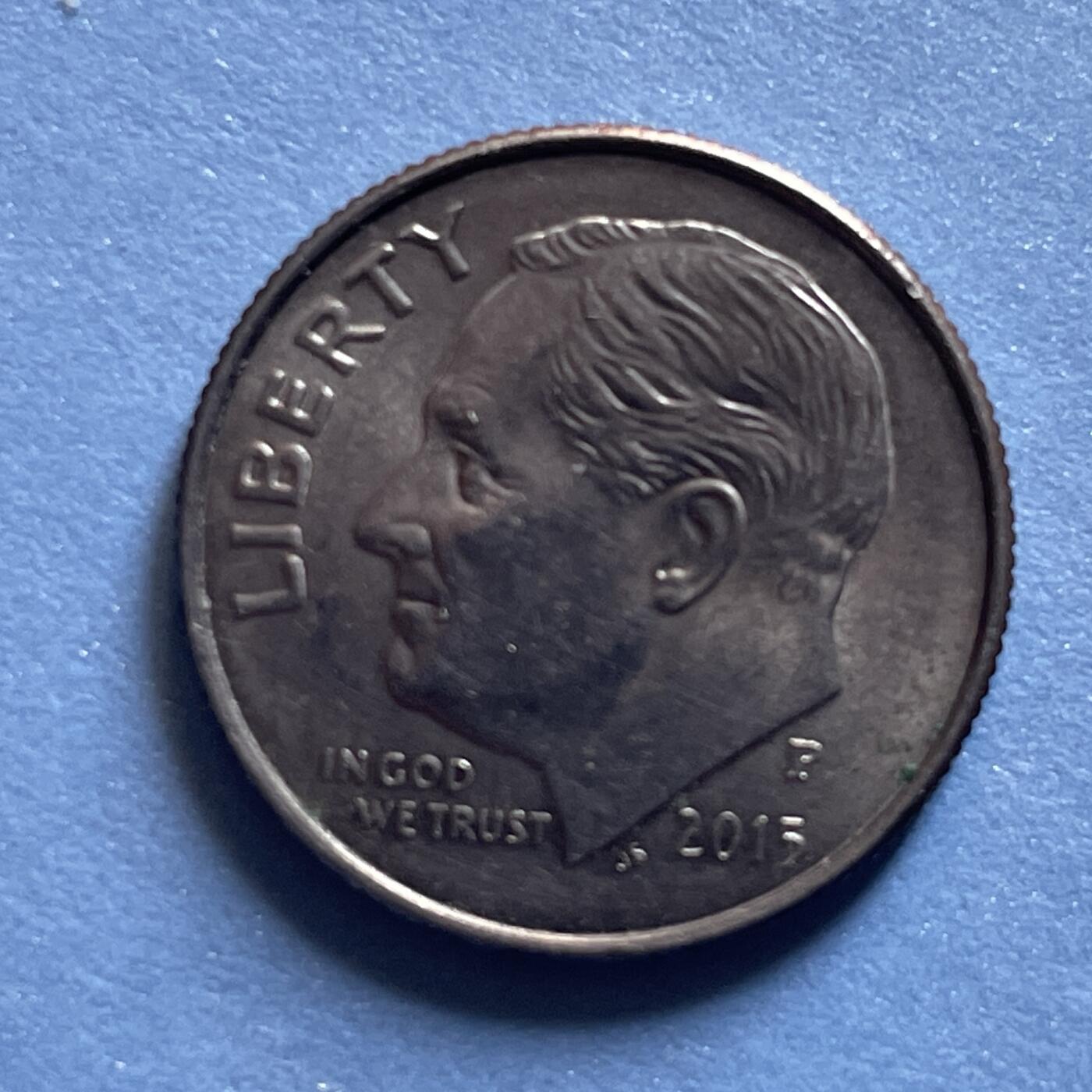 【世界各国硬币】限时专拍 【018】2015美国罗斯福10美分硬币一枚