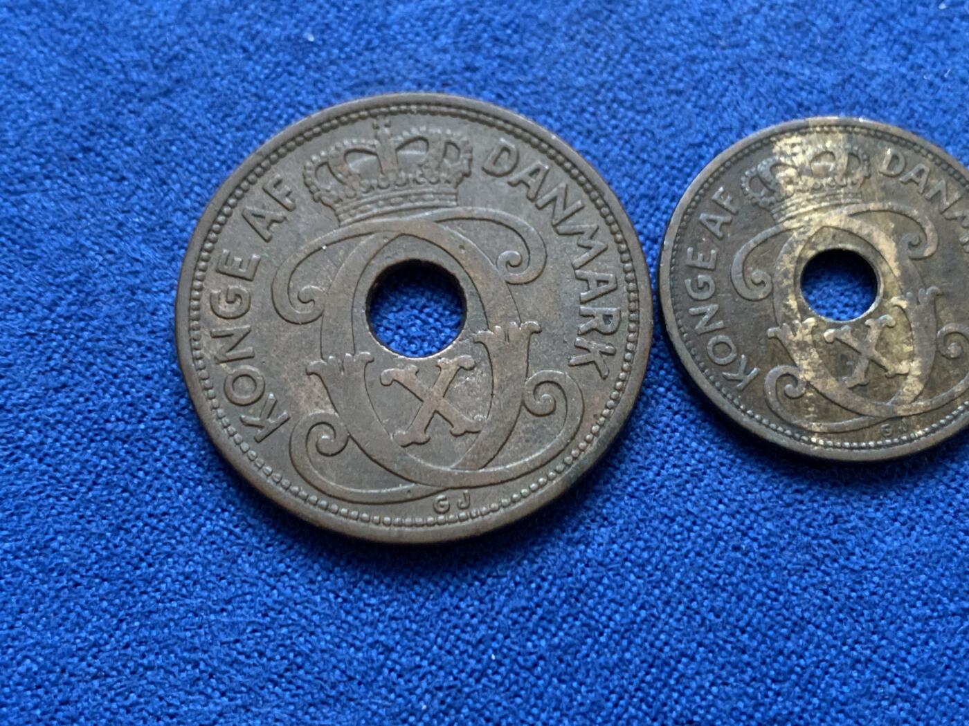 《竞宝斋》第445场 周日，周一，2场连拍 （全场包邮） 三枚一组 丹麦1/2/5欧铜币