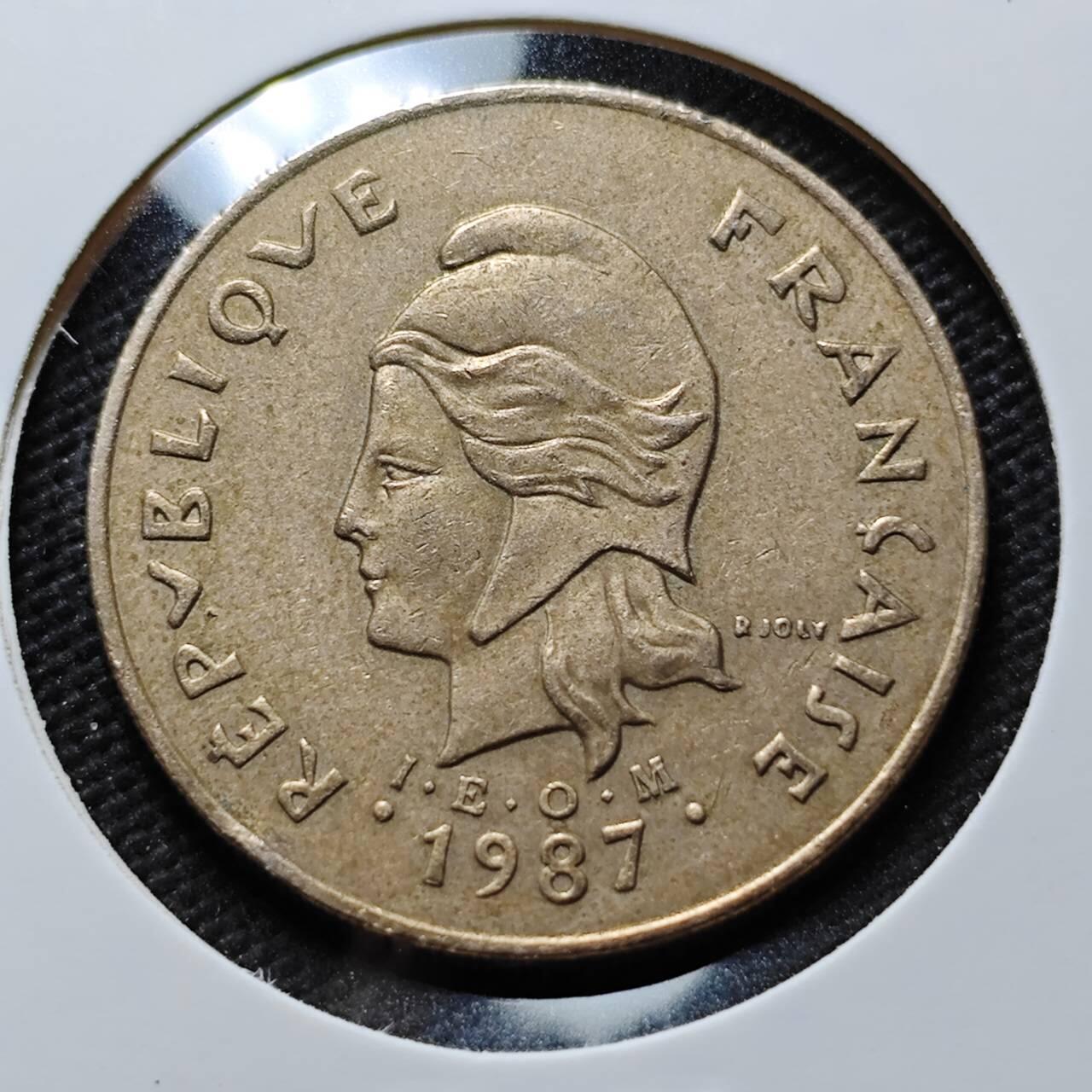 KK钱币收藏小铺 第375期  2月预留时间 周末发货  1987法属新喀里多尼亚100法郎