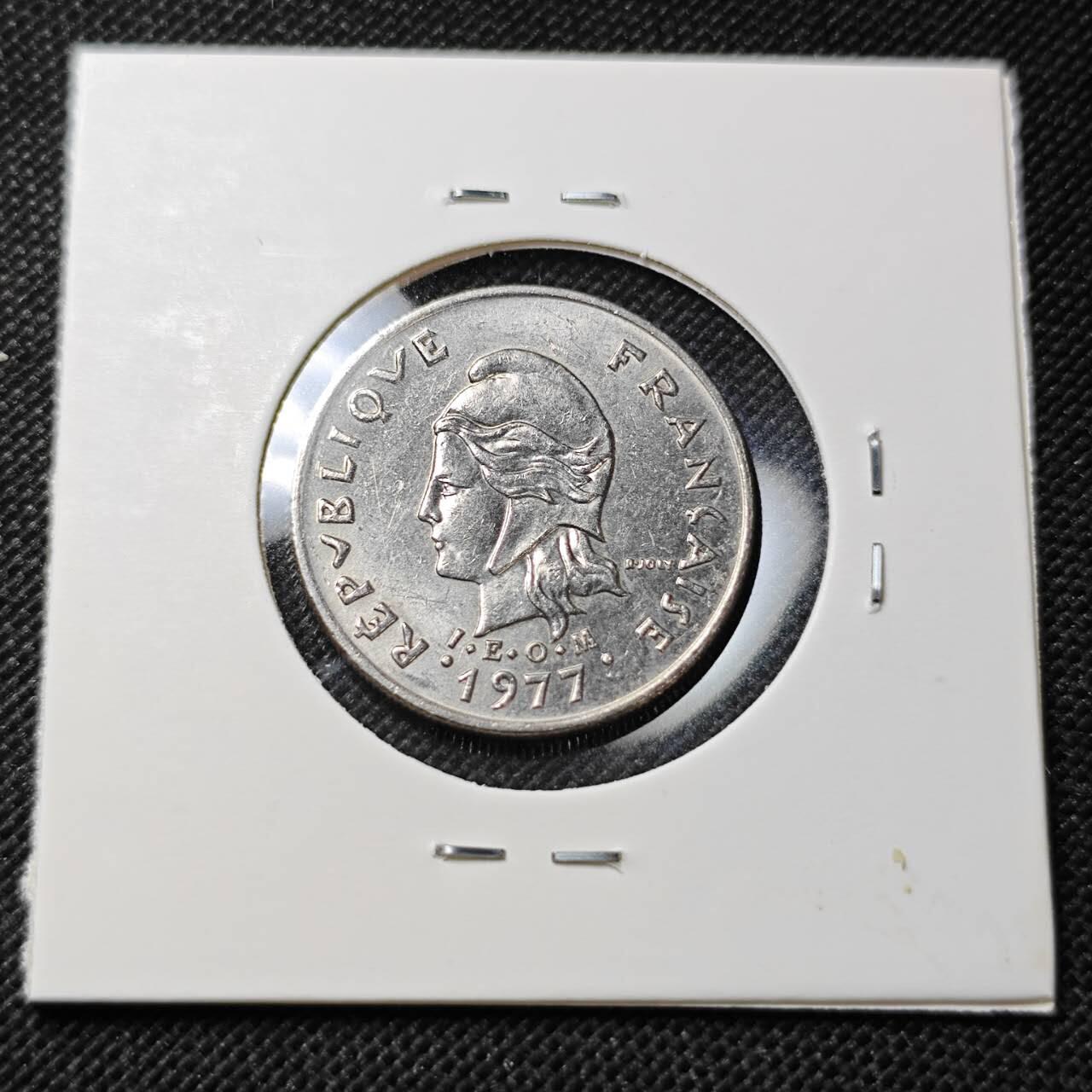 KK钱币收藏小铺 第375期  2月预留时间 周末发货  1977法属新喀里多尼亚10法郎