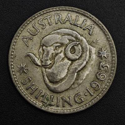 【淘币小摊】实时拍第八百二十一拍   散币场   满百包邮可预留二周 每周一统一发货   - 澳大利亚1963年伊丽莎白二世一先令绵羊银币