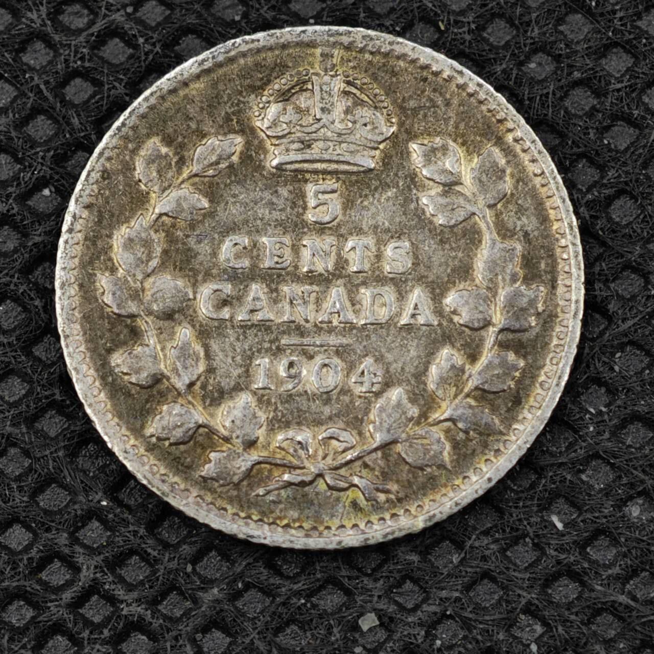 【淘币小摊】限时拍第八百二十四拍  小银币场  满百包邮可预留两周  周一统一发货   加拿大1904年爱德华七世5分银币