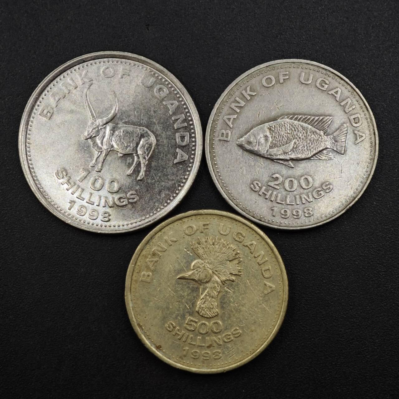 【淘币小摊】实时拍第八百二十一拍   散币场   满百包邮可预留二周 每周一统一发货   乌干达1998年3枚