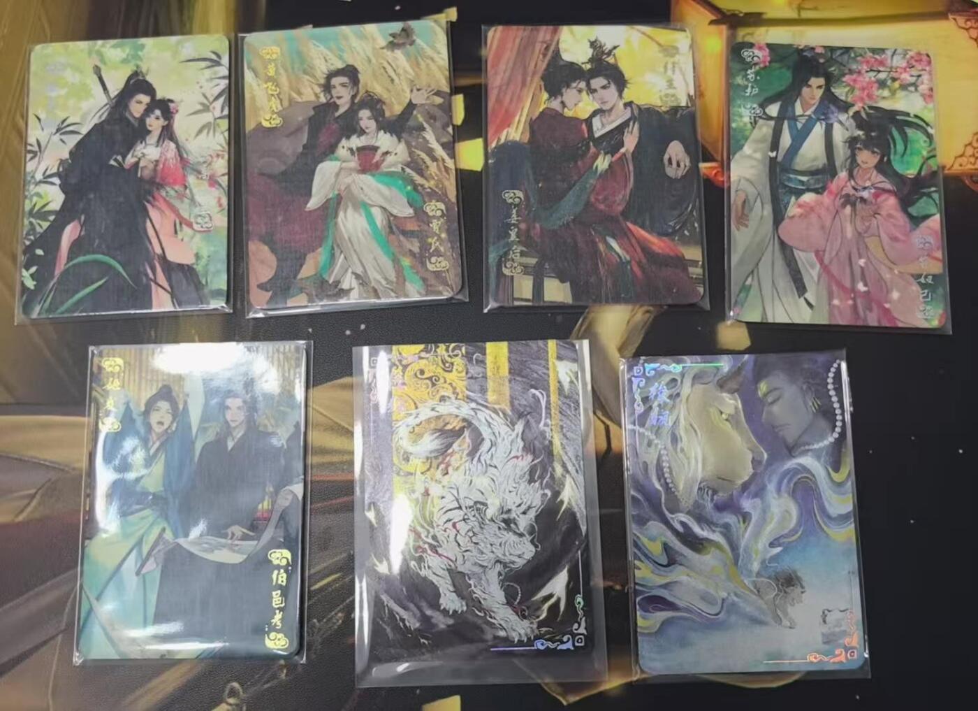 龙虎卡牌六七场 （无佣金，周六结拍，欢迎送拍） 7张不重复 趣卡社封神榜 天命玄鸟(情缘卡5张 神兽卡2张)