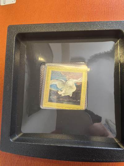 长老汇蛇年精选第八十场拍卖 - 2020纽埃世界名画系列之受惊吓的天鹅1元彩色精制银币，1盎司999银，盒证全，999枚，发行价650元