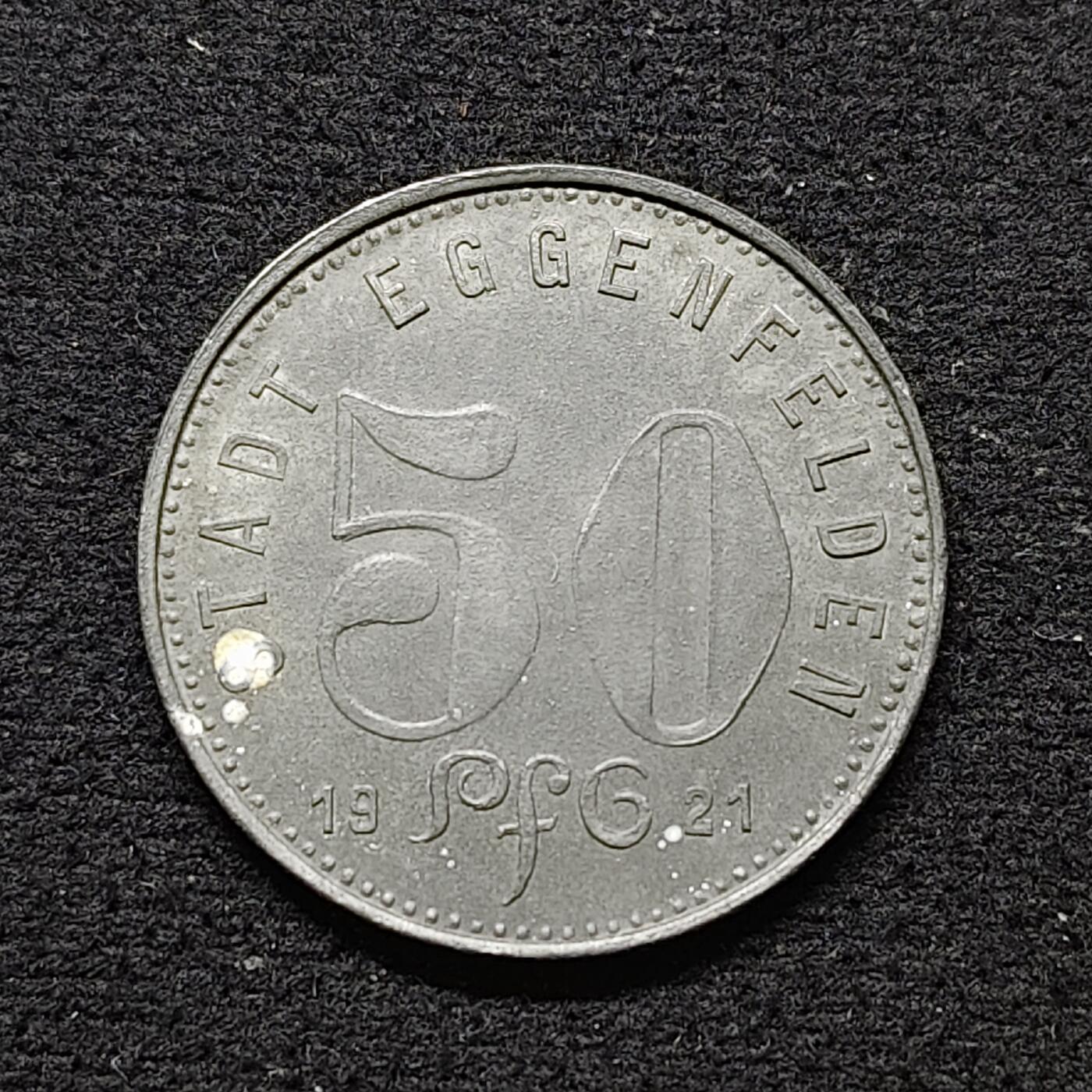 【全场包邮】纯粹捡漏拍484场（免费代拍第21场） 德国紧急状态埃根费尔登1921年50芬妮锌币