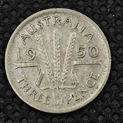 【淘币小摊】限时拍第八百二十四拍  小银币场  满百包邮可预留两周  周一统一发货  -   澳大利亚1950年乔治六世3便士银币