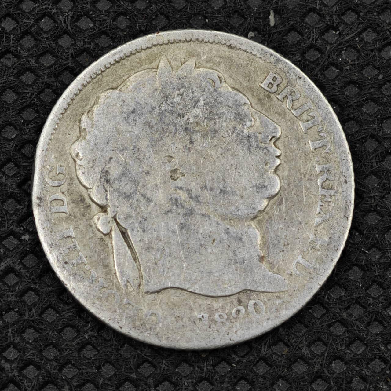 【淘币小摊】限时拍第八百二十四拍  小银币场  满百包邮可预留两周  周一统一发货    英国1820年乔治二世6便士银币