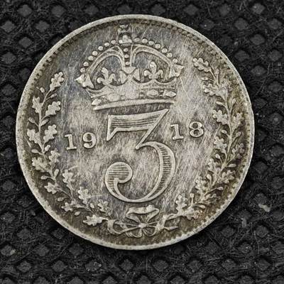 【淘币小摊】限时拍第八百二十四拍  小银币场  满百包邮可预留两周  周一统一发货  -      英国1918年乔治五世3便士银币