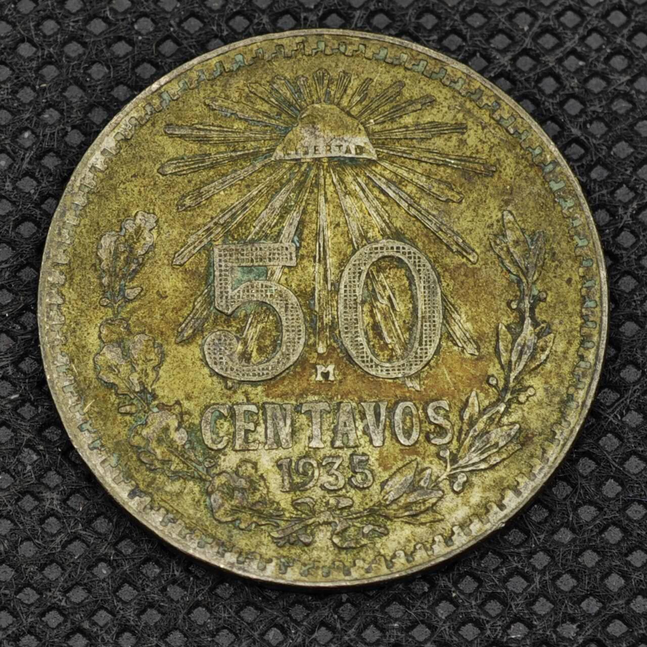 【淘币小摊】限时拍第八百二十四拍  小银币场  满百包邮可预留两周  周一统一发货    墨西哥1935年50分银币