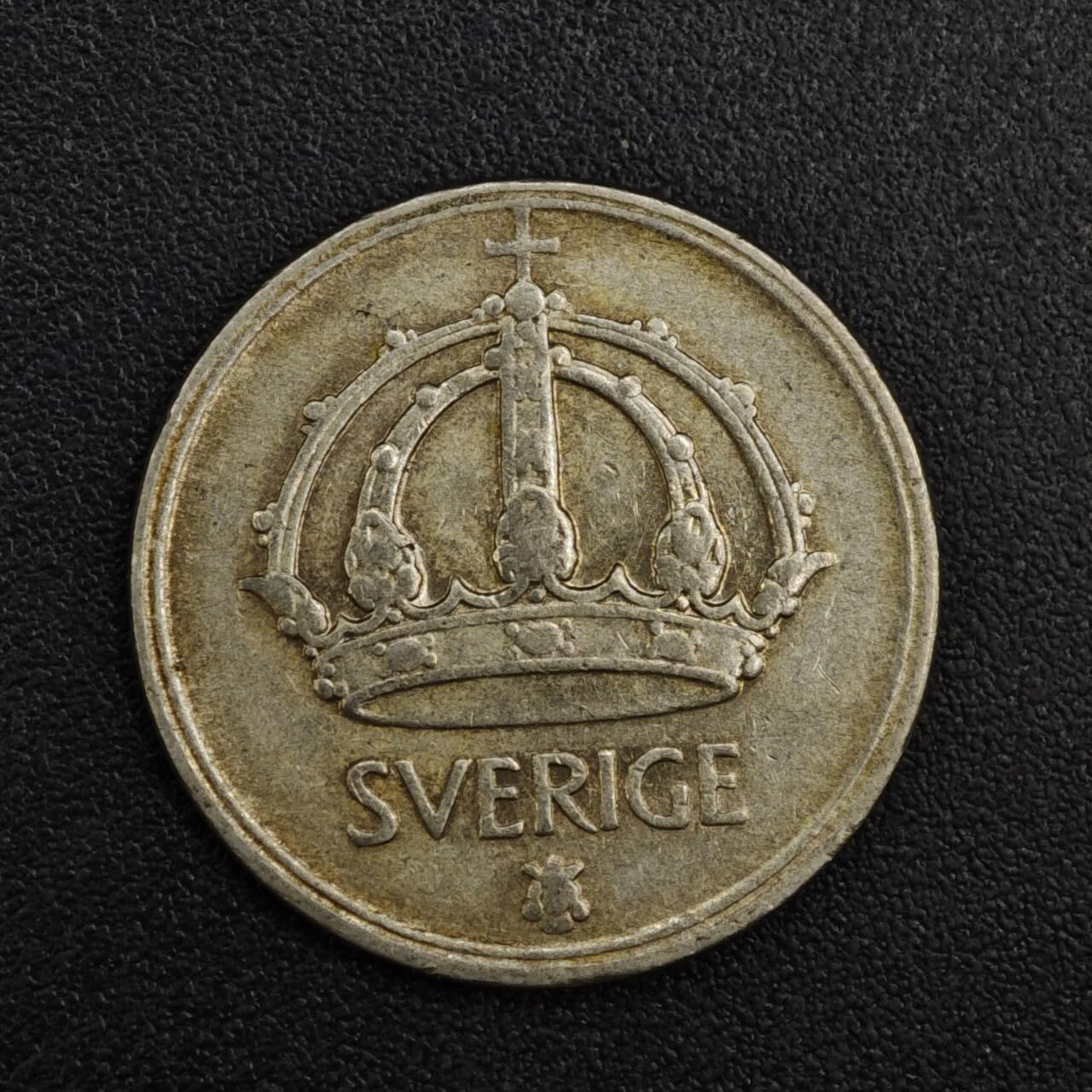 【淘币小摊】实时拍第八百二十一拍   散币场   满百包邮可预留二周 每周一统一发货   瑞典1943年25欧尔银币