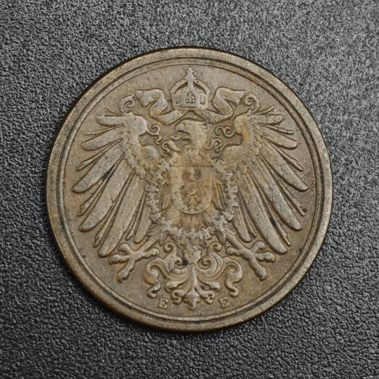 【淘币小摊】实时拍第八百二十一拍   散币场   满百包邮可预留二周 每周一统一发货   德国1914年长翅1芬妮铜币
