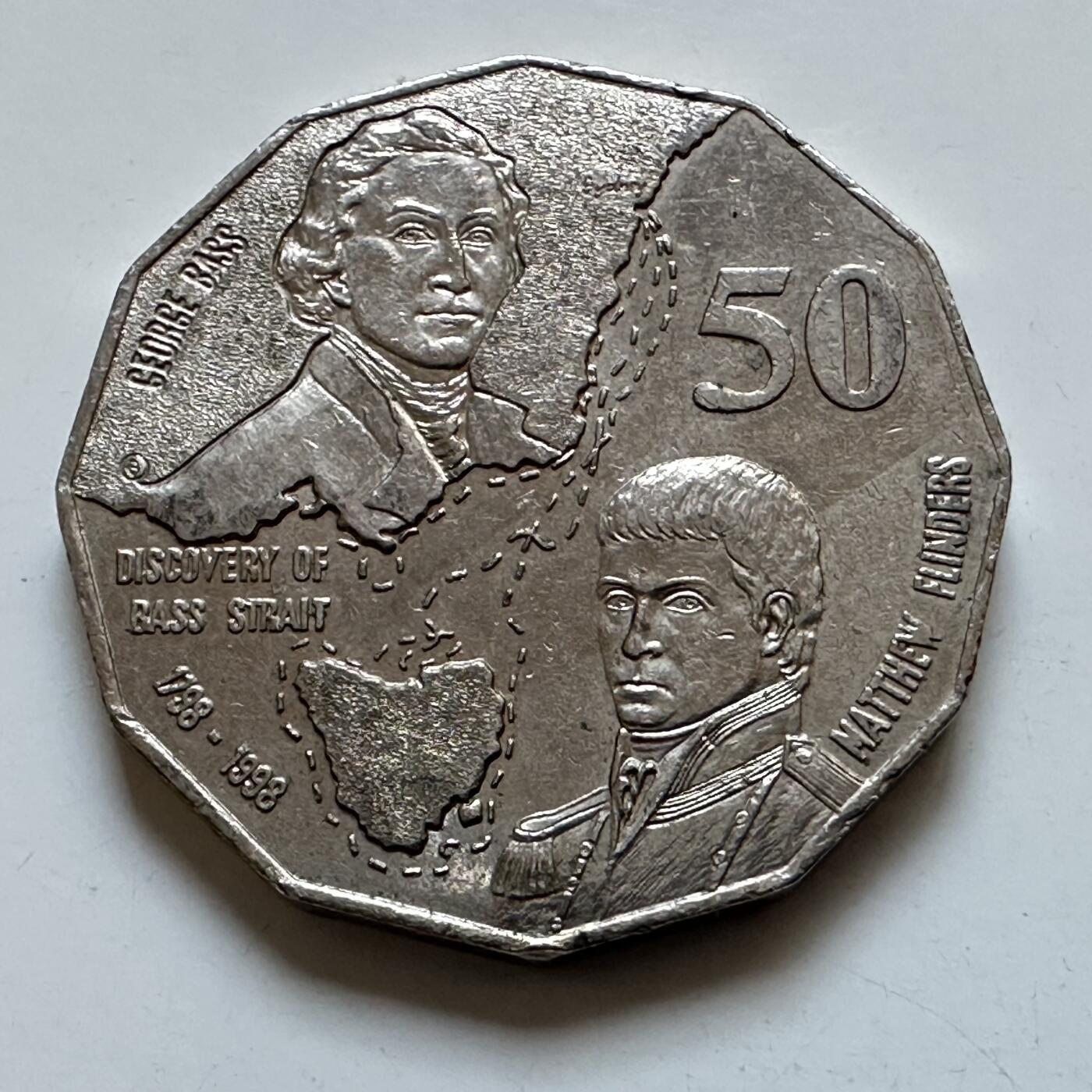 🌹外币初藏🌹🐯2025年第138场  每周二四六晚8️⃣点 接代拍 澳大利亚1998年50分纪念币—2