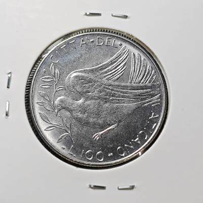 KK钱币收藏小铺 第375期  2月预留时间 周末发货 -  梵蒂冈100里拉