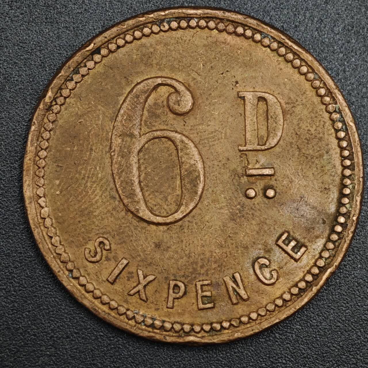 【淘币小摊】实时拍第八百二十一拍   散币场   满百包邮可预留二周 每周一统一发货   英国Codhams地区福利协会6便士铜币代币