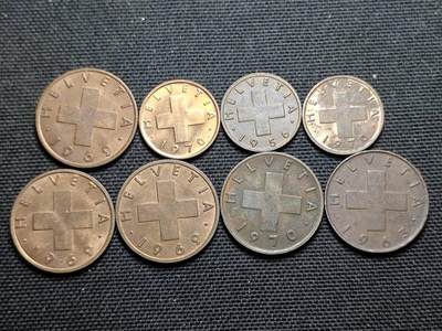 KK钱币收藏小铺 第375期  2月预留时间 周末发货 -  瑞士一组8枚