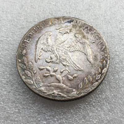 世界钱币专场拍卖 每周二开拍 - 1888年墨西哥花边鹰洋8R流通银币 正面有戳记