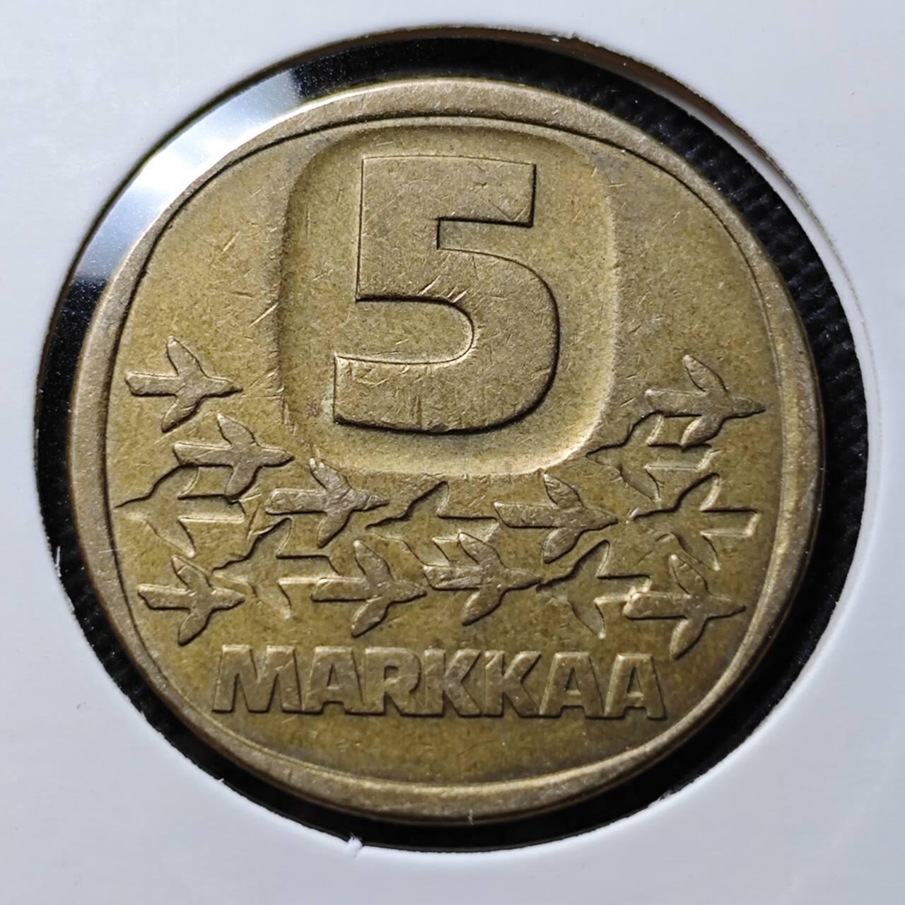 KK钱币收藏小铺 第375期  2月预留时间 周末发货  1983芬兰5马克破冰船