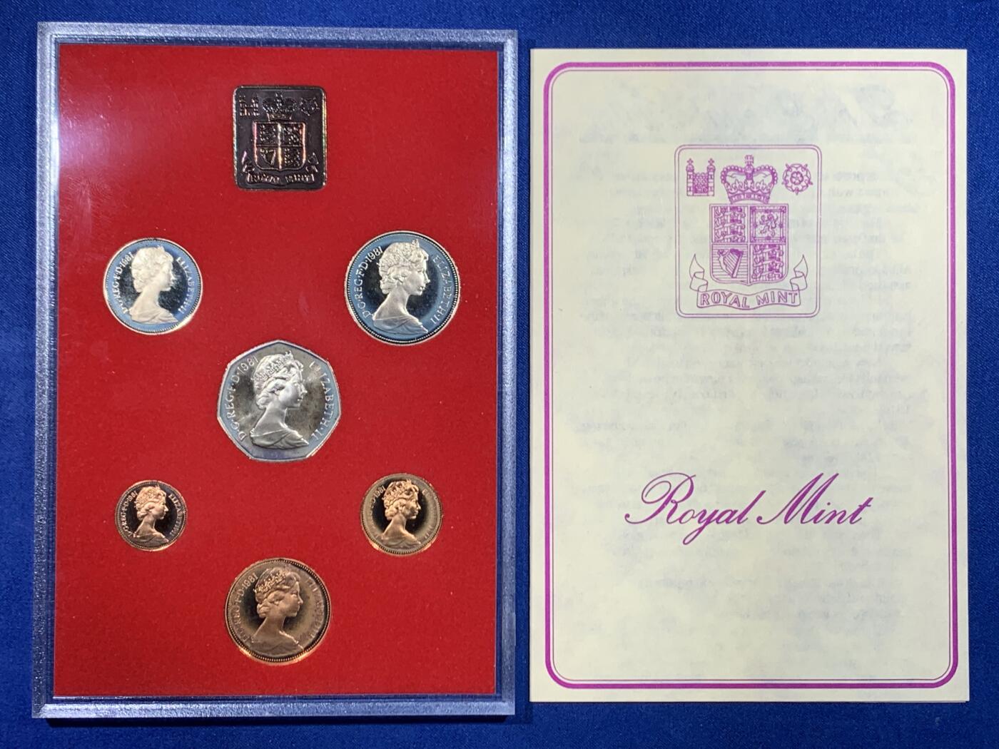 《竞宝斋》第445场 周日，周一，2场连拍 （全场包邮） 英国1981年精制套币 6枚币和1枚章 少见 状态很美