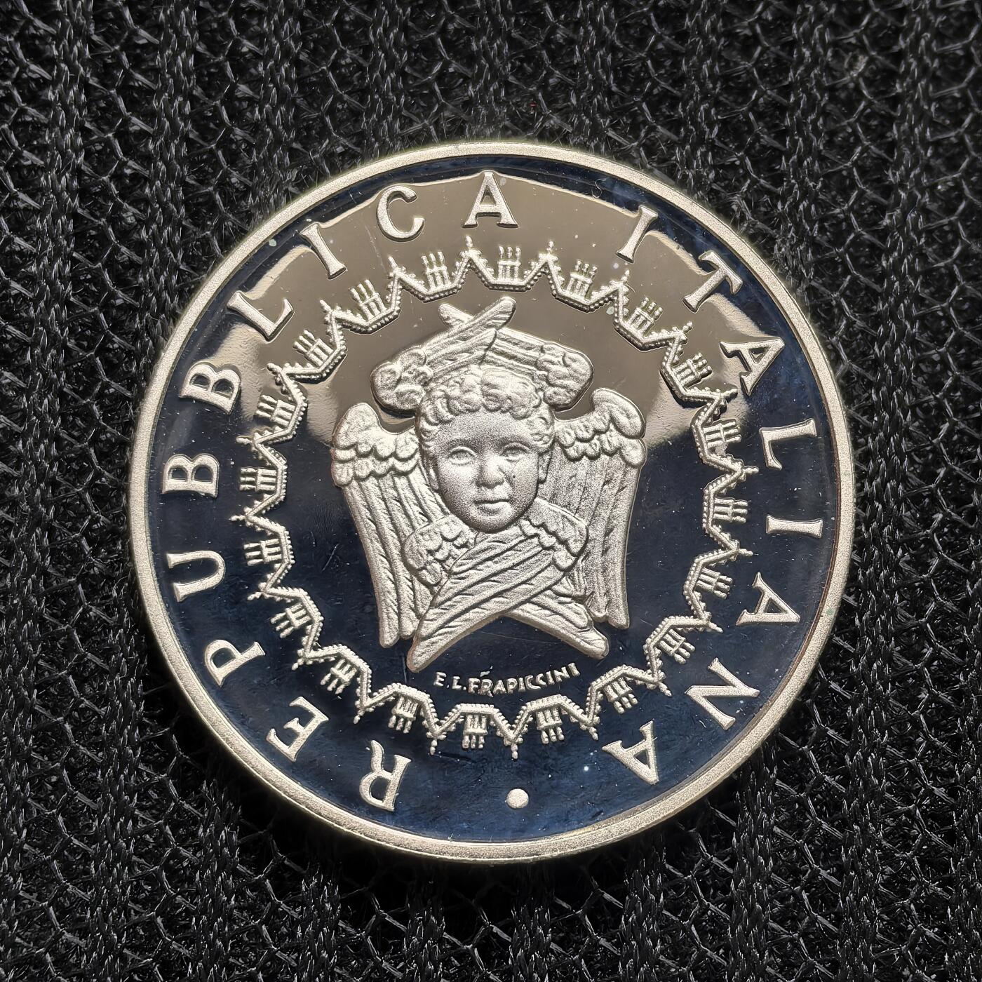 道一币馆币章第一百五十八场 原盒证 意大利1993年比萨大学建校650周年5000里拉精制银币 8500