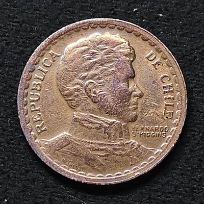 【全场包邮】纯粹捡漏拍484场（免费代拍第21场） - 智利1943年贝尔纳多·奥希金斯1比索