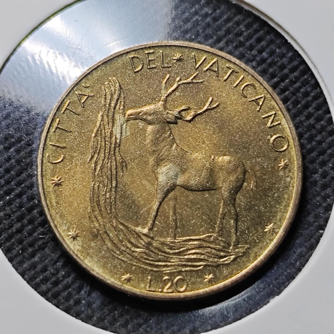 KK钱币收藏小铺 第375期  2月预留时间 周末发货  梵蒂冈20里拉好品