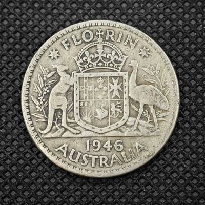 【淘币小摊】限时拍第八百二十四拍  小银币场  满百包邮可预留两周  周一统一发货  -         澳大利亚1946年乔治六世弗洛林银币