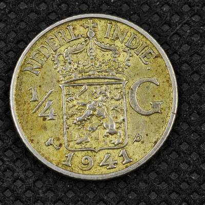 【淘币小摊】限时拍第八百二十四拍  小银币场  满百包邮可预留两周  周一统一发货  -  荷属东印度1941年1/4盾银币