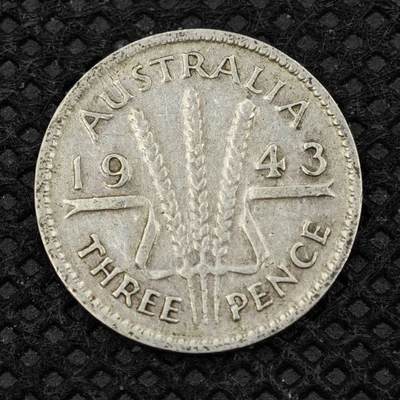 【淘币小摊】限时拍第八百二十四拍  小银币场  满百包邮可预留两周  周一统一发货  -  澳大利亚1943年乔治六世3便士银币