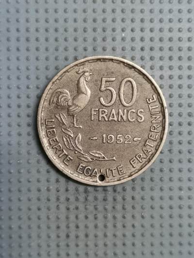 2025年第133场各国散币拍卖（总第133场） - 法国1952年50法郎打孔