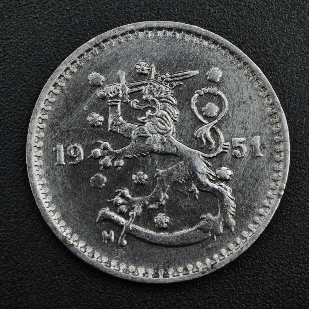 【淘币小摊】实时拍第八百二十一拍   散币场   满百包邮可预留二周 每周一统一发货   芬兰1951年1马克铁币