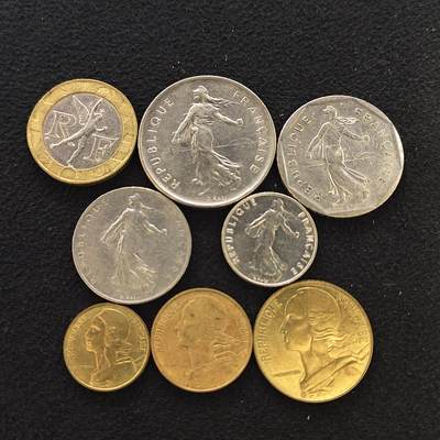 【全场包邮】纯粹捡漏拍484场（免费代拍第21场） - 法国各年份8枚套币