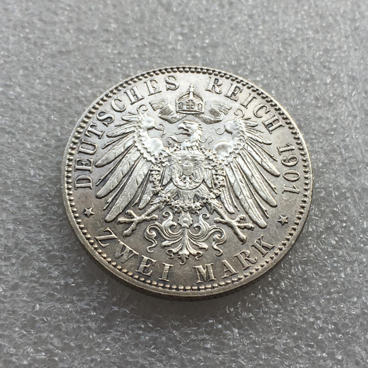 世界钱币专场拍卖 每周二开拍 1901年德国普鲁士建国200周年2马克银币